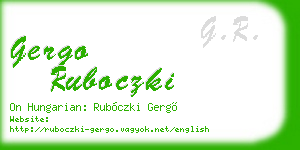 gergo ruboczki business card