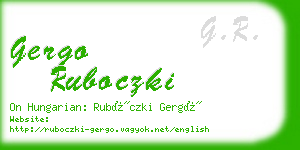 gergo ruboczki business card